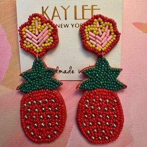 Kay Lee Beaded Strawberry Earrings